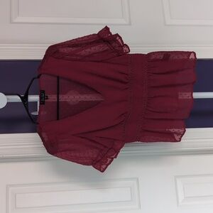 Red chiffon top NWOT